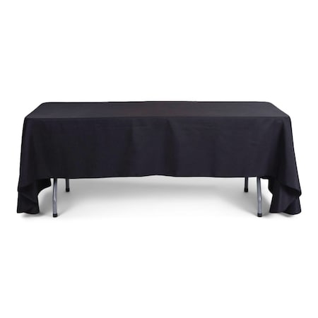 Atlas Commercial Products 60" x 126" Polyester Tablecloth, Black PY-60x126-03